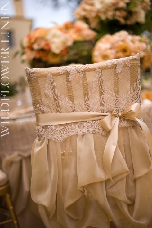 shared some beautiful sparkling and romantic chair covers from her